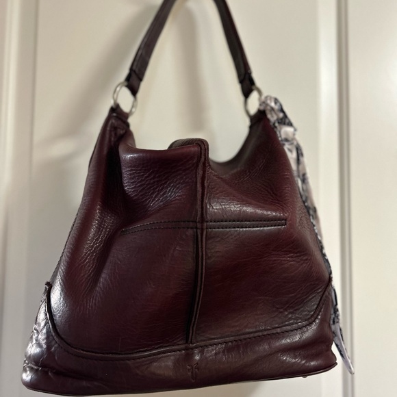 Vintage Y2K Cara hobo Dark Tigers Blood Red Leather Crescent Shape Shoulder Bag - Picture 9 of 15